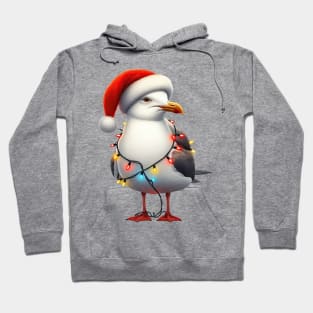 Seagull Wrapped In Christmas Lights Hoodie